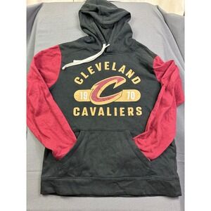 Cleveland Cavaliers NBA Hoodie Black Red Colorblock Graphic Sweatshirt Men L